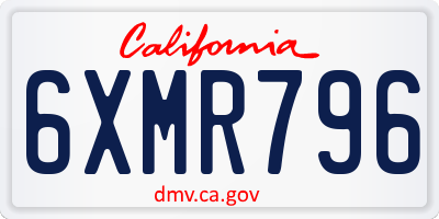 CA license plate 6XMR796