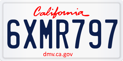 CA license plate 6XMR797