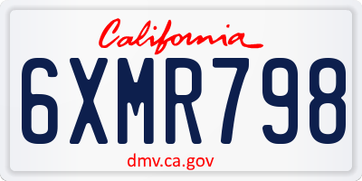 CA license plate 6XMR798
