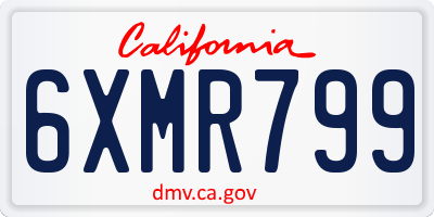 CA license plate 6XMR799