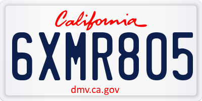 CA license plate 6XMR805