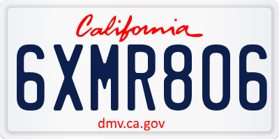 CA license plate 6XMR806