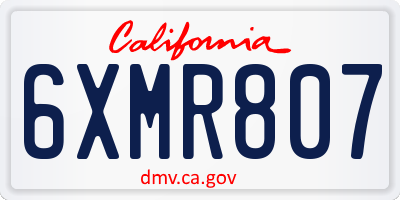 CA license plate 6XMR807