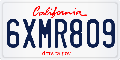 CA license plate 6XMR809
