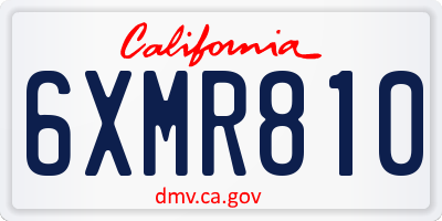 CA license plate 6XMR810