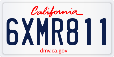 CA license plate 6XMR811