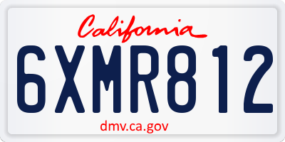 CA license plate 6XMR812