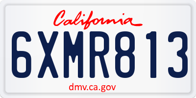 CA license plate 6XMR813