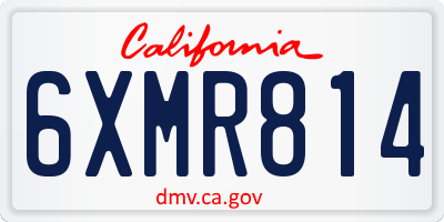 CA license plate 6XMR814