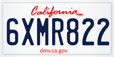CA license plate 6XMR822