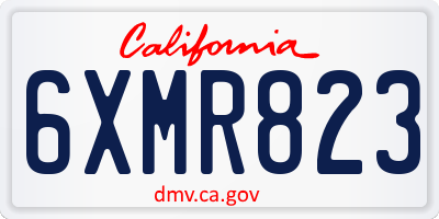 CA license plate 6XMR823