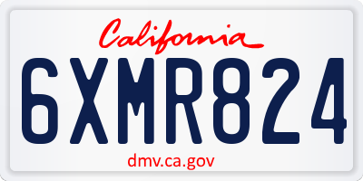 CA license plate 6XMR824