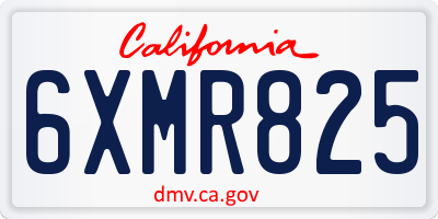 CA license plate 6XMR825