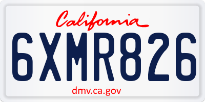 CA license plate 6XMR826