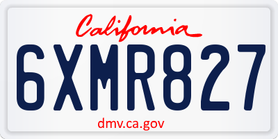 CA license plate 6XMR827