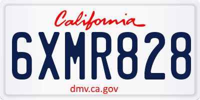 CA license plate 6XMR828