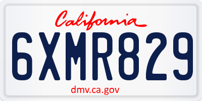 CA license plate 6XMR829