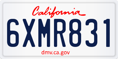CA license plate 6XMR831