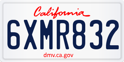 CA license plate 6XMR832