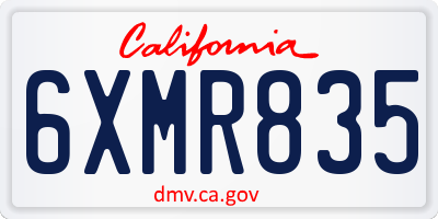 CA license plate 6XMR835