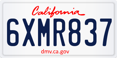 CA license plate 6XMR837