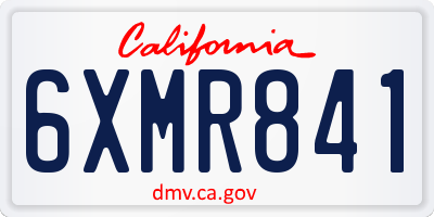 CA license plate 6XMR841