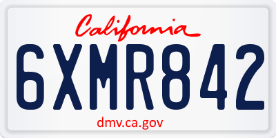 CA license plate 6XMR842