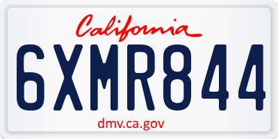 CA license plate 6XMR844