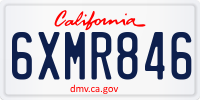 CA license plate 6XMR846