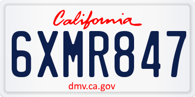 CA license plate 6XMR847