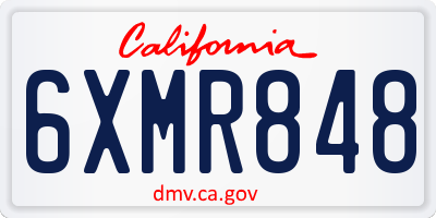 CA license plate 6XMR848