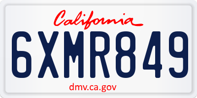 CA license plate 6XMR849