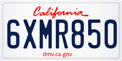 CA license plate 6XMR850