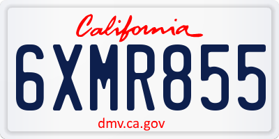 CA license plate 6XMR855