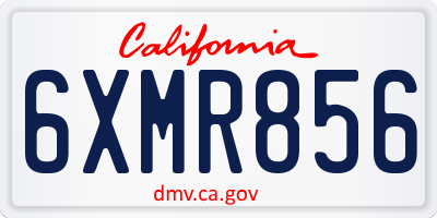 CA license plate 6XMR856