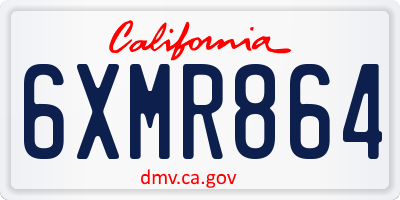 CA license plate 6XMR864