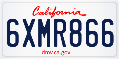 CA license plate 6XMR866