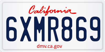 CA license plate 6XMR869