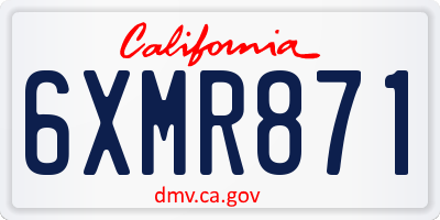 CA license plate 6XMR871