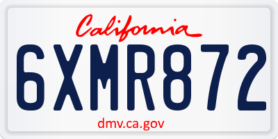 CA license plate 6XMR872