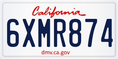 CA license plate 6XMR874