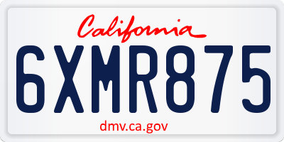 CA license plate 6XMR875
