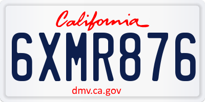CA license plate 6XMR876