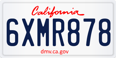 CA license plate 6XMR878