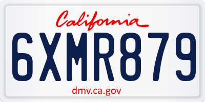 CA license plate 6XMR879