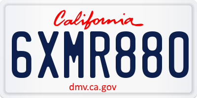 CA license plate 6XMR880