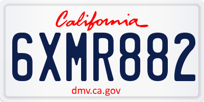 CA license plate 6XMR882