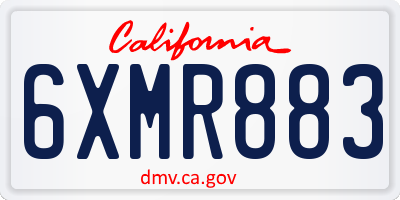 CA license plate 6XMR883