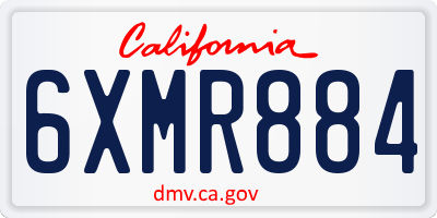 CA license plate 6XMR884