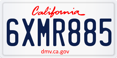 CA license plate 6XMR885